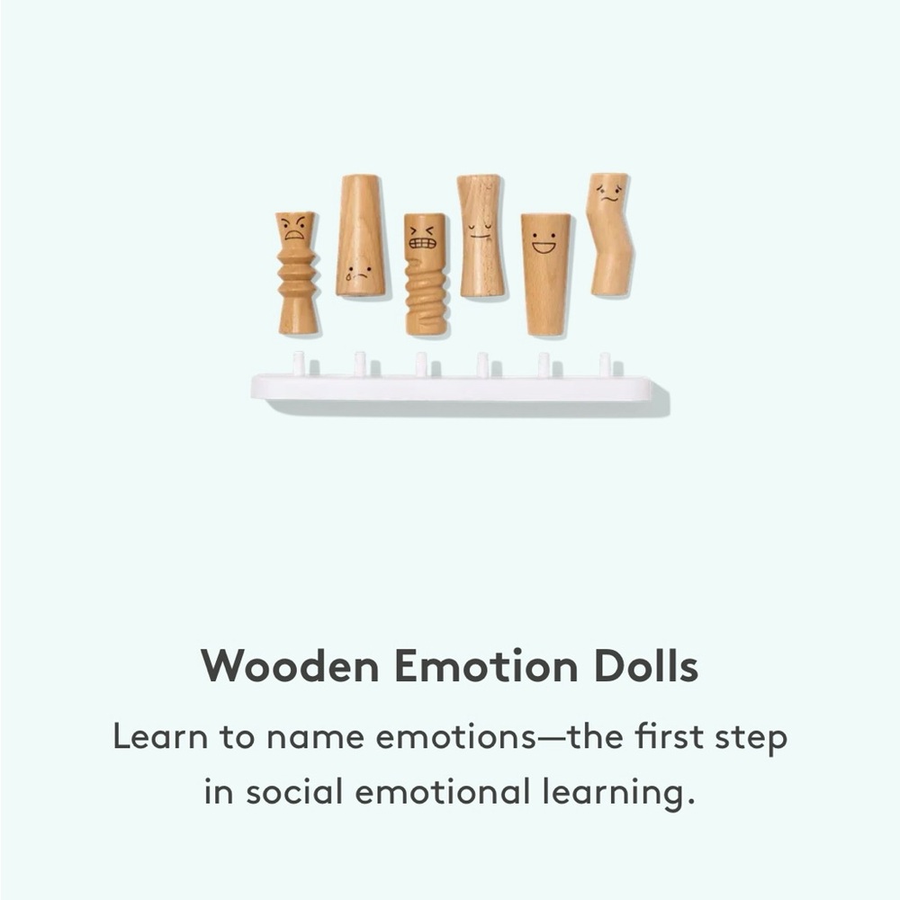 Lovevery Wooden Emotion Peg Dolls Months 37, 38, 39